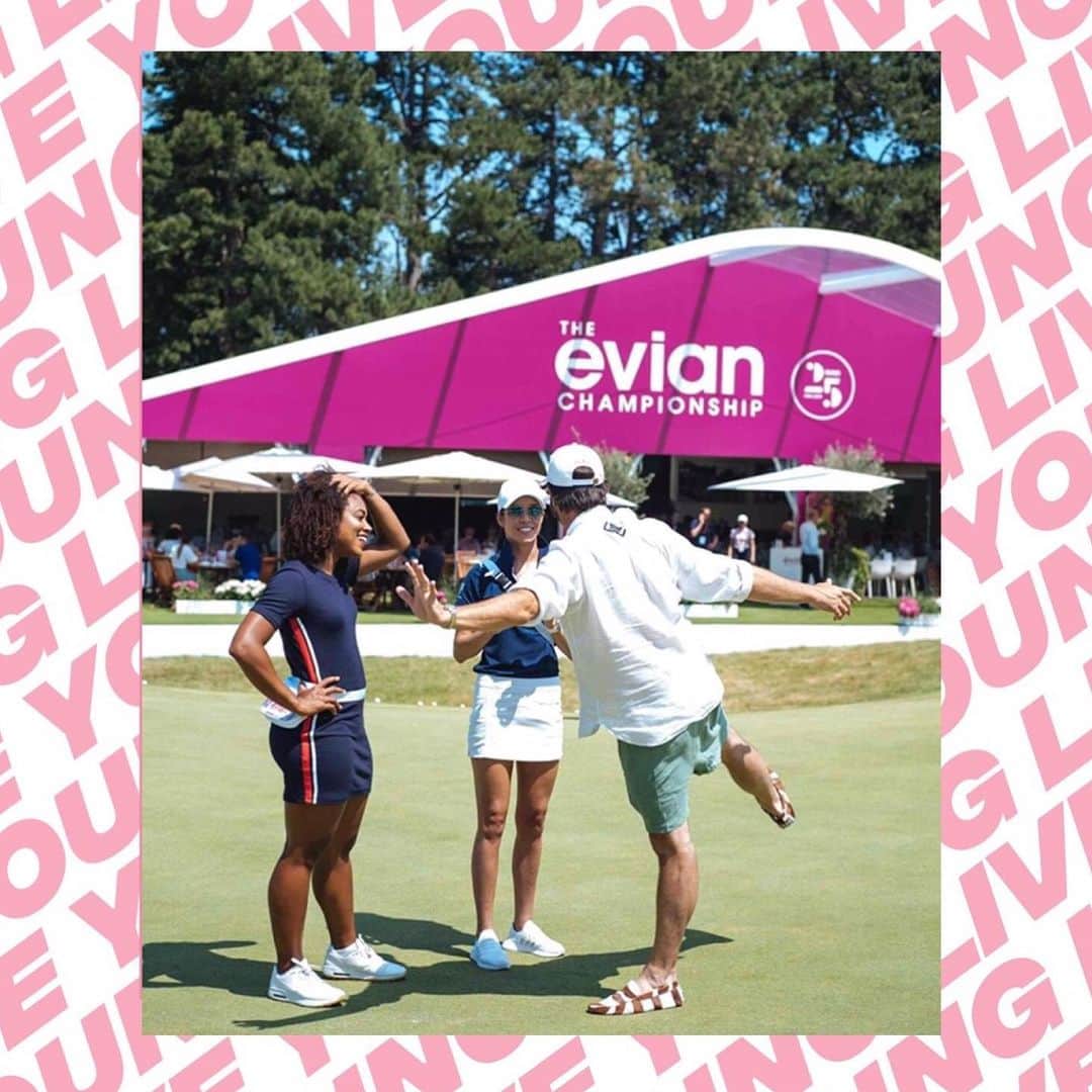 evianさんのインスタグラム写真 - (evianInstagram)「Golf is the new cool! Celebrating the evian championship kick off with our 3 amazing guests: @malbongolf , @troycmullins , @taniatare63  #evian #Liveyoung #evianchamp #golf #lpga」7月27日 0時20分 - evianwater