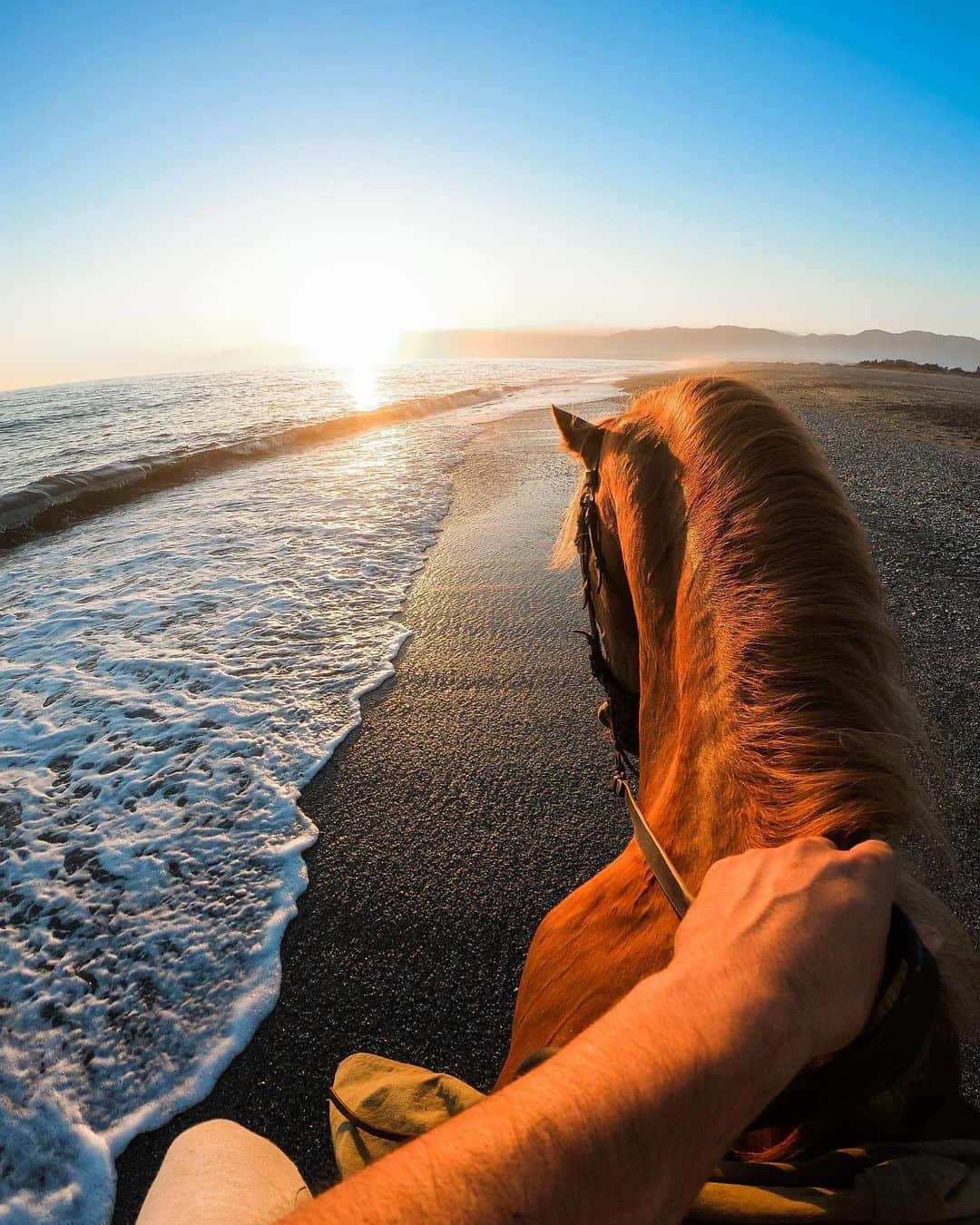 goproさんのインスタグラム写真 - (goproInstagram)「Photo of the Day: Riding off into the #sunset with @juanma_zap. 🐴 • • • @GoProES #GoProES #GoProTravel #TripOn #GoPro #HorsebackRiding #FridayFeeling」7月27日 0時24分 - gopro