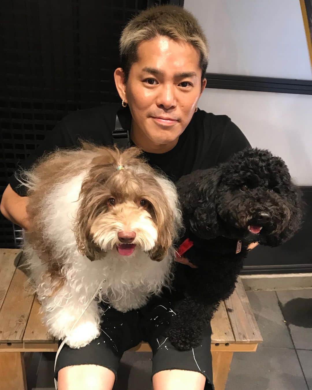 YUICHIROさんのインスタグラム写真 - (YUICHIROInstagram)「. ゴリポン、ワンコにモテモテ🐶 .  #DEEP #DEEPSQUAD #dogsofinstagram #いぬすたぐらむ #ゴリポン #ごりぽん #プードルズ」7月27日 0時30分 - deep_yuichiro_official