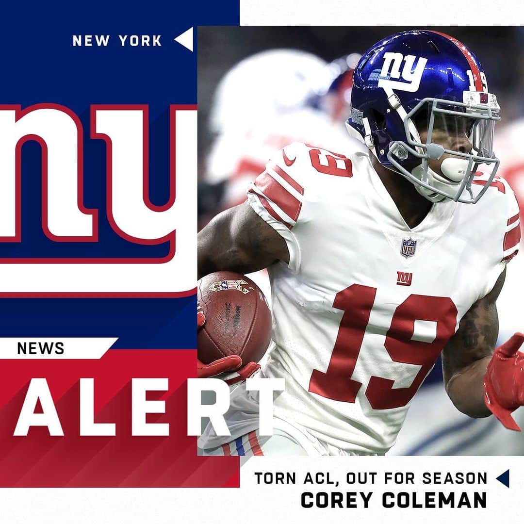 NFLさんのインスタグラム写真 - (NFLInstagram)「@nygiants WR Corey Coleman suffered a torn ACL and is out for the 2019 season. 📷: Aaron Doster/AP」7月27日 0時40分 - nfl