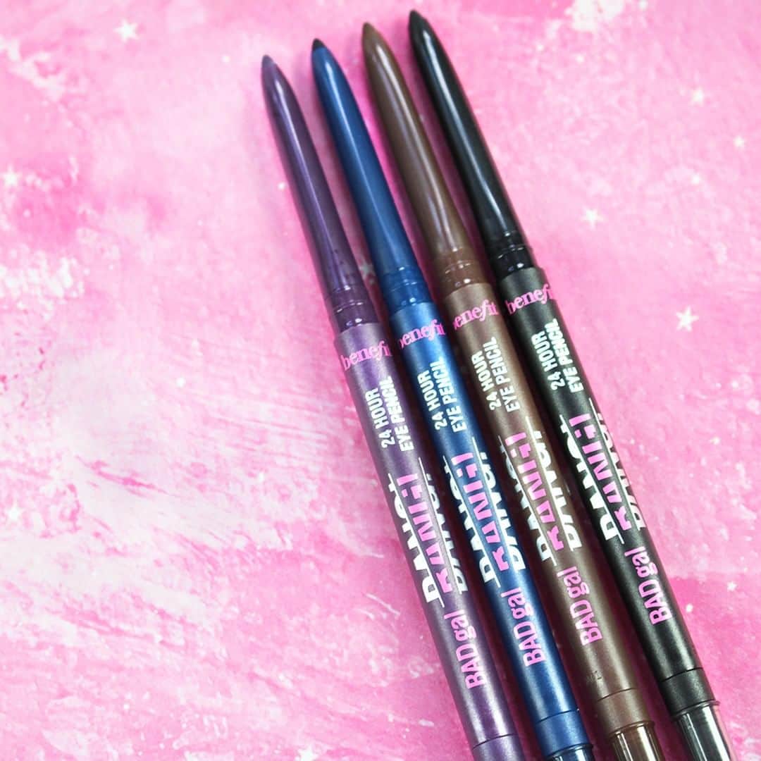 Benefit Cosmetics UKさんのインスタグラム写真 - (Benefit Cosmetics UKInstagram)「#NEW creamy, long-wearing BADgal Bang! 24 hour eye pencils 😍 These pencils are waterproof, transfer-resistant & have a matte finish! Available in 4 rich shades that will suit any complexion! 💕😘 #outofthisworld #BADgalBang #benefit #beauty #eyeliner . . . 📷 Image Description: All 4 BADgal BANG! 24 hour eye pencils lined up on a pink background」7月27日 1時11分 - benefitcosmeticsuk