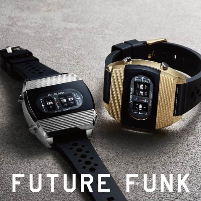 TiCTACさんのインスタグラム写真 - (TiCTACInstagram)「「FUTURE FUNK」左¥13,800+tax  右¥14,800+tax 1970年代に一世を風靡したローラー式腕時計を、現代の最新技術により蘇らせたフューチャーファンク。パンチングしたラバーバンドの新作が入荷しました。車のアナログ距離メーターのようにローラーを縦に回転させることによって時間と分を表示する独自機構とレトロフューチャーなデザインが魅力。TiCTAC オンラインストアでもお求めいただけます。 #futurefunk  #フューチャーファンク #デジタルウォッチ #tictac #watch #チックタック時計店 #時計 #腕時計 #時計店  #時計好き #腕時計くら部  #腕時計倶楽部  #誕生日プレゼント時計 #記念日プレゼント時計  #今日の時計 #時計チックタック #クリスマスプレゼント時計 #時計クリスマスプレゼント #70年代  #アナデジ」7月27日 11時30分 - tictac_press