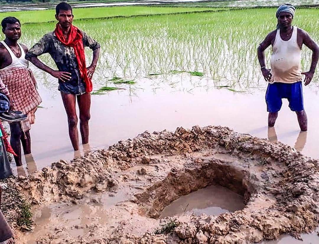 NBC Newsさんのインスタグラム写真 - (NBC NewsInstagram)「Farmers in #India were working on a rice field when they said a meteorite crashed into the ground, leaving a giant  crater. Click the link in our bio to read more. . 📷 @afpphoto」7月27日 4時00分 - nbcnews