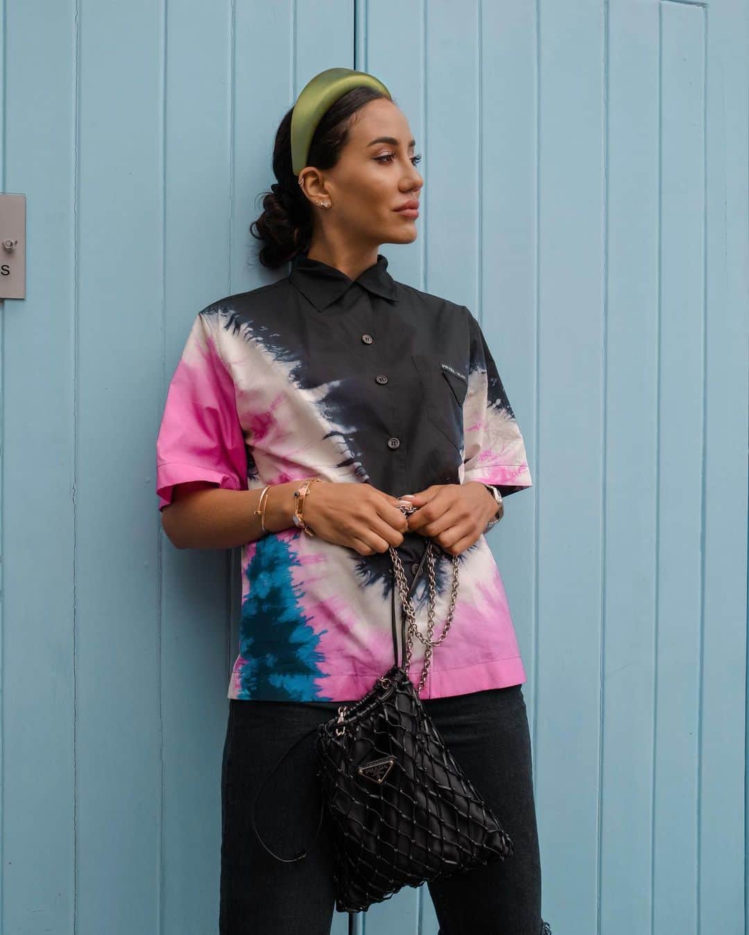 Tamara Kalinicさんのインスタグラム写真 - (Tamara KalinicInstagram)「Hands up if you ever tried to make your own tie dye t shirt 🙋🏻‍♀️ #tiedye #outfit #prada」7月27日 4時14分 - tamara
