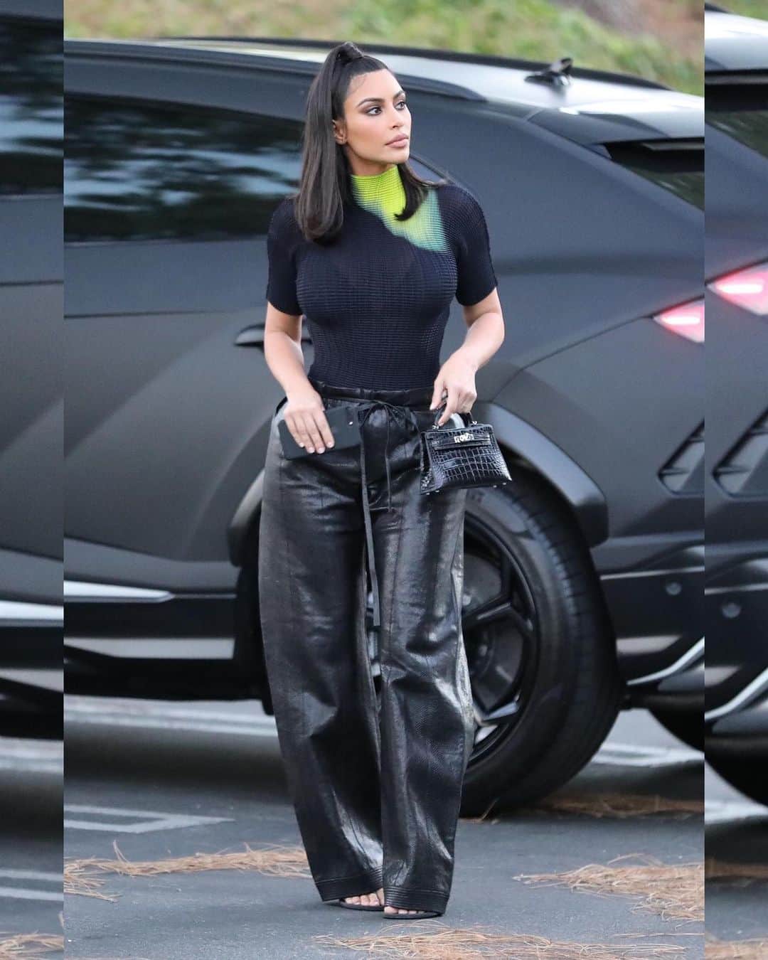 Just Jaredさんのインスタグラム写真 - (Just JaredInstagram)「@kimkardashian wears leather wide-legged pants on the way to a shopping trip in Calabasas. #KimKardashian Photos: Backgrid」7月27日 5時03分 - justjared