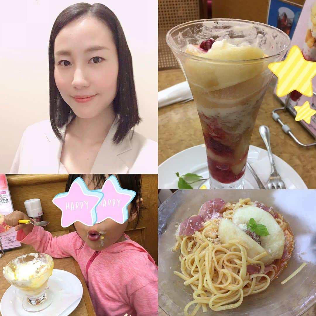 中嶋佳子さんのインスタグラム写真 - (中嶋佳子Instagram)「昨日のお昼は久々のオーディションへ☆夜は主人が会社の飲み会だったので娘と桃を堪能しました(^^)桃のパスタに桃のパフェ♡美味しかったぁ〜！桃ってなんでこんなに美味しいんだろう〜桃は今旬なのでおススメです(^^) #中嶋佳子 #女優 #役者 #actor @yoshiko_world #japaneseactors #桃 #桃パフェ #桃の冷製パスタ #桃最高 #桃づくし #娘とディナー #オーディション #おすすめ」7月27日 9時30分 - yoshiko.nakashima