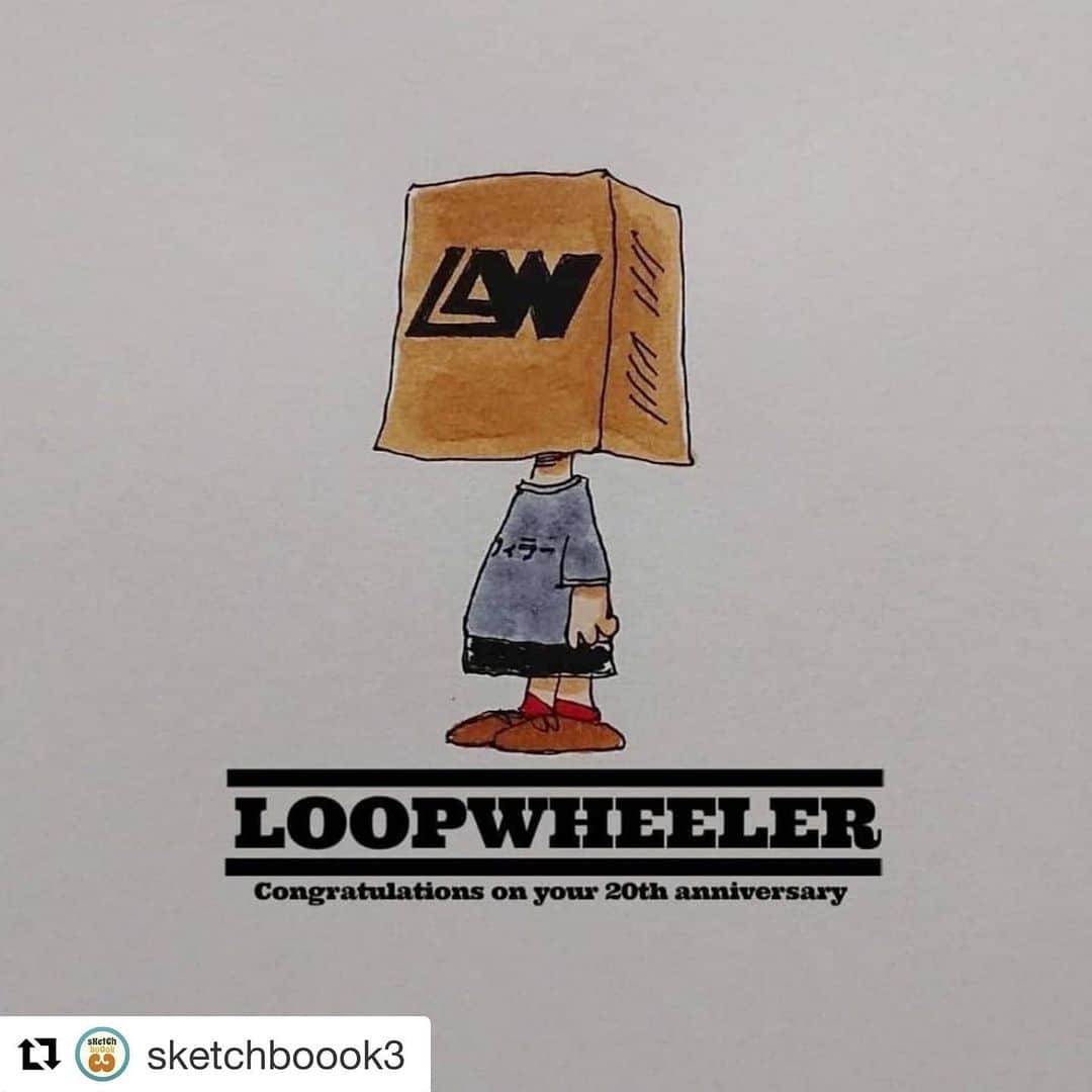 のインスタグラム：「#Repost @sketchboook3 with @get_repost ・・・ お祝いありがとうございます🙏🙇🏻これからもよろしくお願いします！ . @loopwheelerss さん 20周年おめでとうございます  #挿絵 #挿し絵 #イラスト #イラストレーター #ファッション  #fashion #sketchboook3 #紙袋シリーズ #鈴木諭 #ループウィーラー #LOOPWHEELER #吊り編み #和歌山市 #和歌山 #千駄ヶ谷 #スウェット #sweater #リスペクト #LOOPWHEELER20周年 #LOOPWHEELER20周年おめでとうございます」