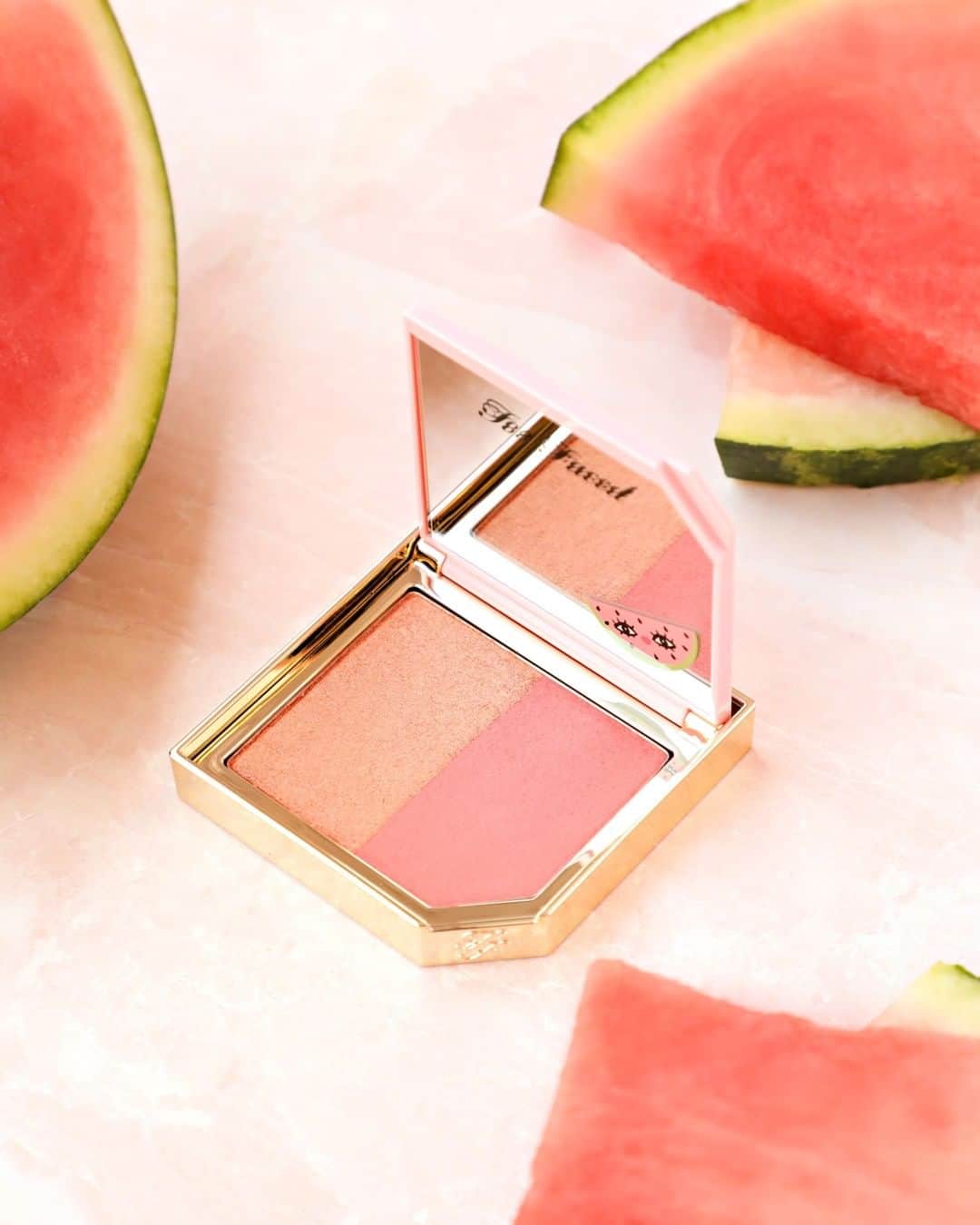 Too Facedさんのインスタグラム写真 - (Too FacedInstagram)「Top off your weekend glam with our Fruit Cocktail Blush Duo for a sparkling glow! ✨ Shade Shown: Like My Melons? 🍉 Available @ultabeauty #toofacedtutti」8月11日 6時00分 - toofaced