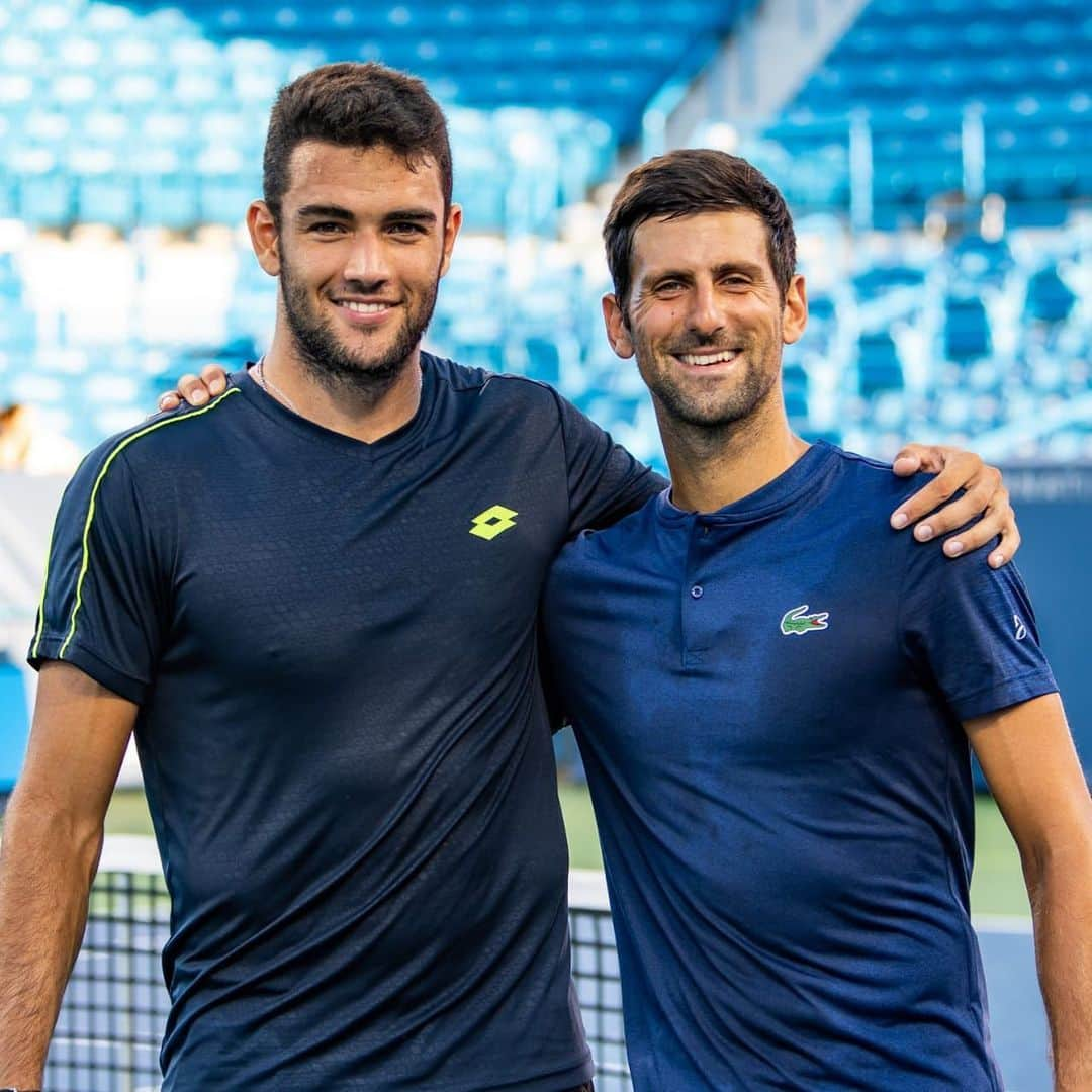 マッテオ・ベレッティーニさんのインスタグラム写真 - (マッテオ・ベレッティーニInstagram)「Great practice in @cincytennis 🎾 GRAZIE Nole! @djokernole  #blessed #comebacksoon 📸 @ccsnaps13」8月10日 22時06分 - matberrettini