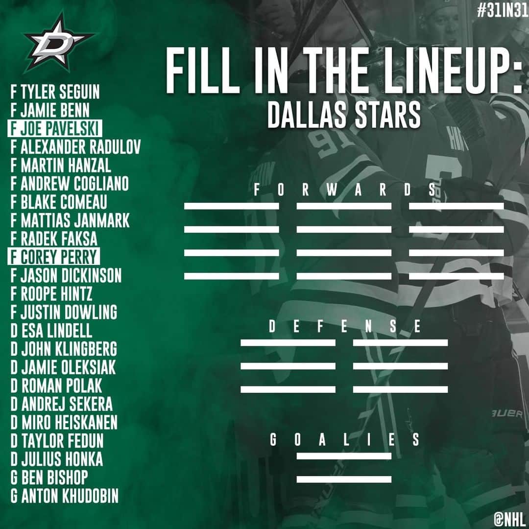 NHLさんのインスタグラム写真 - (NHLInstagram)「The @dallasstars roster is shaping up quite nicely, but what will be their starting lineup come October? 🤔 #31in31」8月10日 22時46分 - nhl