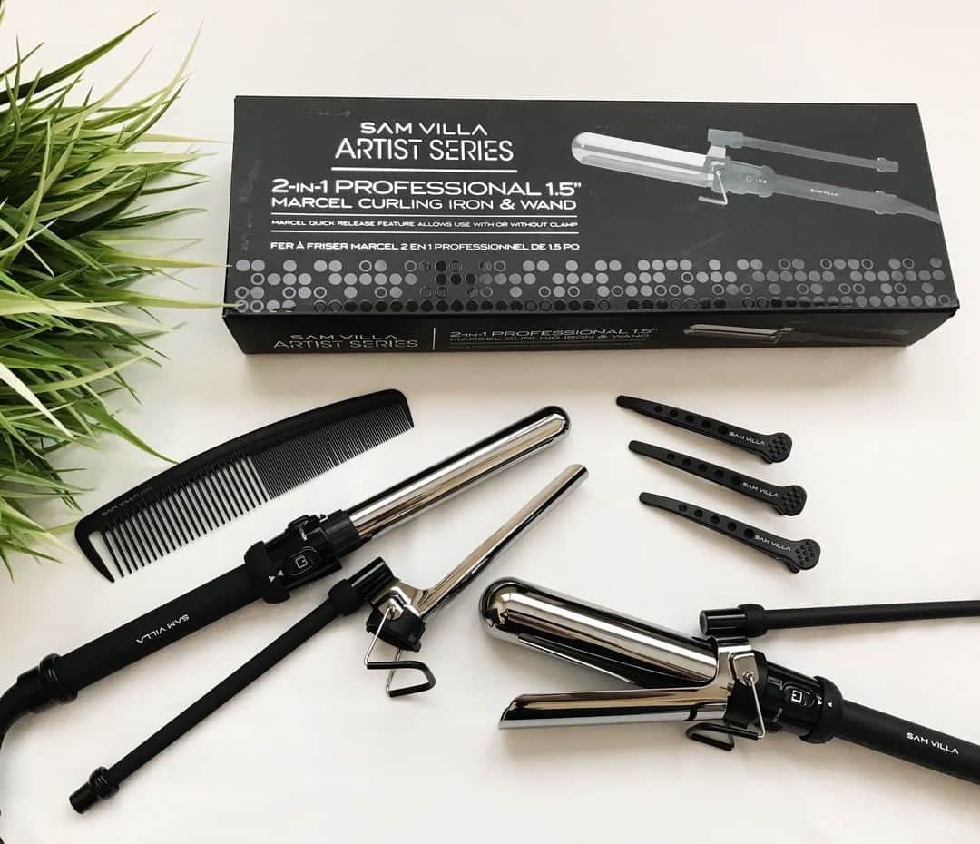 Sam Villaさんのインスタグラム写真 - (Sam VillaInstagram)「Have a #weekend #wedding on the books? Don't leave home without these #SamVilla essentials. ⠀ ⠀ The Sam Villa Artist Series 2-in-1 Marcel Curling Iron & Wand - available in 1" and 1.5” -  easily converts into a wand with the click of a button for effortless styling. These advanced #professional irons have an extended stainless steel barrel and ceramic heating element to provide more surface area for #styling and distribution of heat throughout the entire barrel.⠀ ⠀ Shop these #SamVilla tools and more through the link in our bio! ⠀ 📷: @prismhaircollective .」8月10日 23時02分 - samvillahair