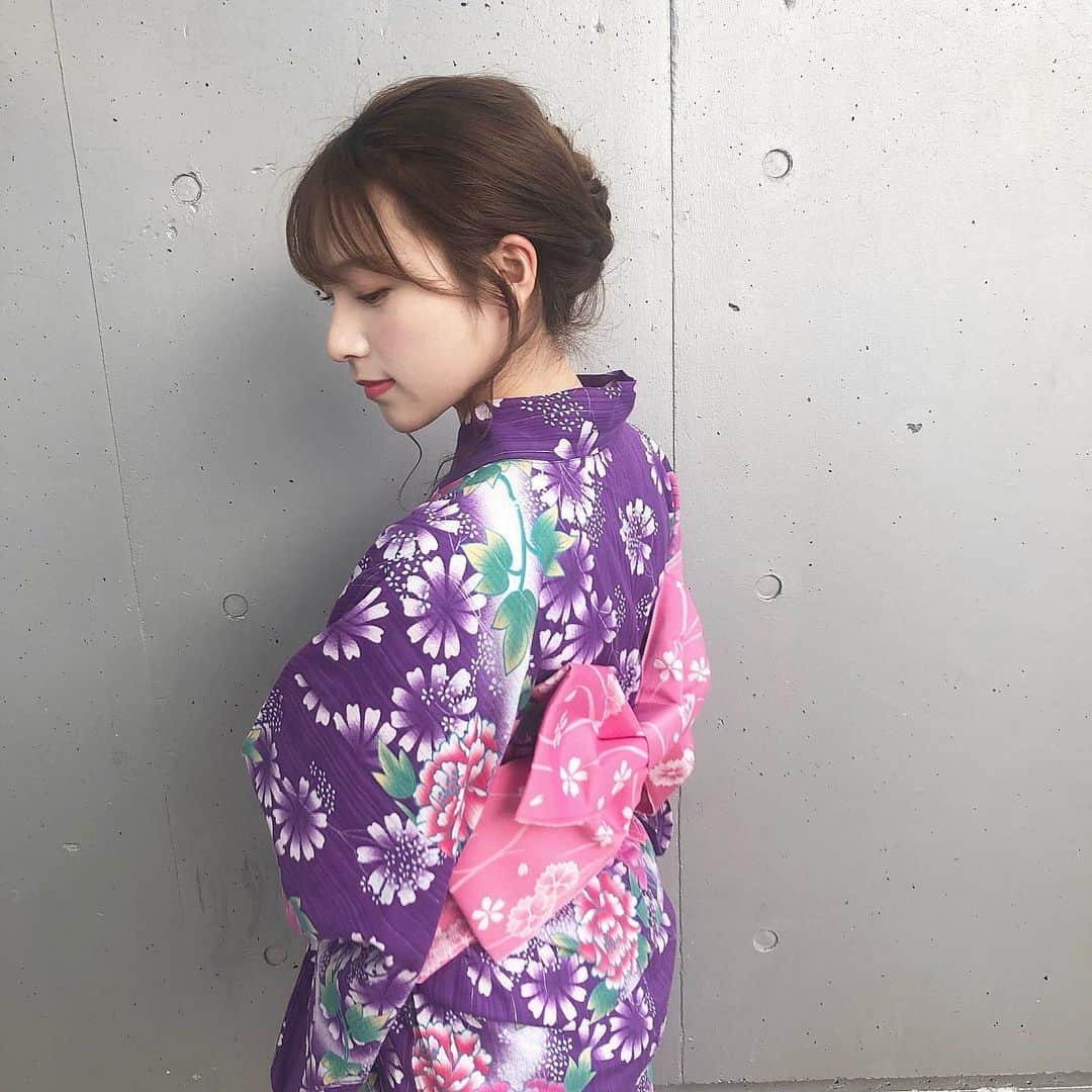 左伴彩佳さんのインスタグラム写真 - (左伴彩佳Instagram)「・ 濃い紫の浴衣👘💜」8月10日 22時58分 - hidaaya_729