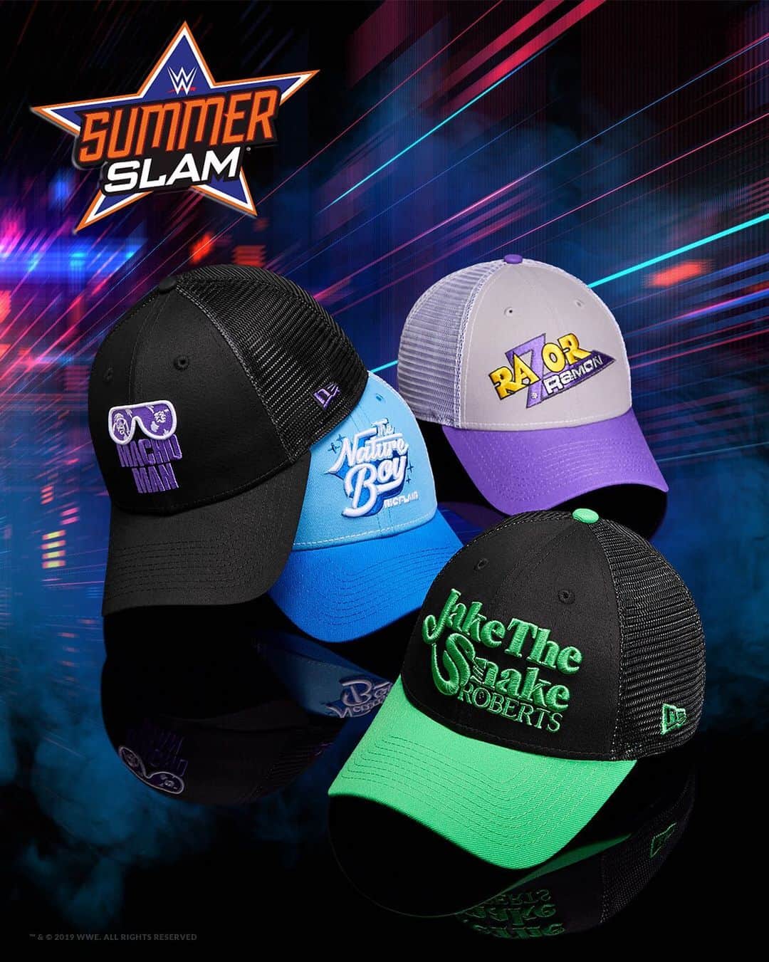 ニューエラ・キャップのインスタグラム：「WWE Legends come to life on a 9FORTY Trucker, available now at neweracap.com」