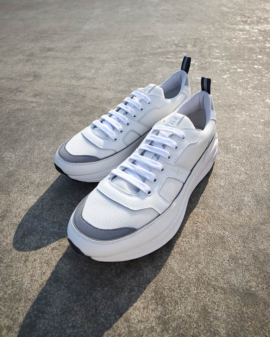のインスタグラム：「A fresh look for your journey. The Bumper sneakers are finished in soft white leather with debossed logo and rubber sole. Click the link in bio to explore the details.」