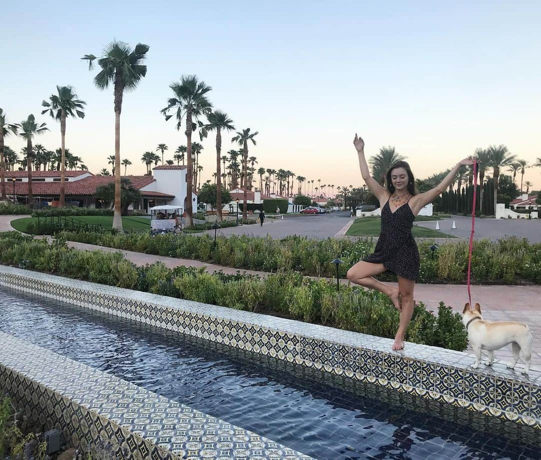 ビリー・ラードさんのインスタグラム写真 - (ビリー・ラードInstagram)「🌴🧘🏻‍♀️🌴 #badlycomposedtreeposewherevershegoes #serenescene #palmspringinmystep」8月11日 2時42分 - praisethelourd