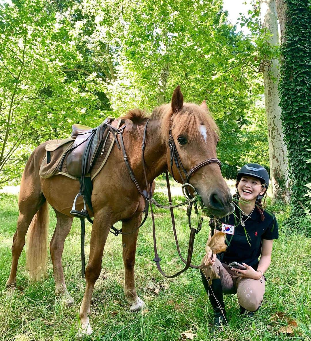 キム・ジェギョン さんのインスタグラム写真 - (キム・ジェギョン Instagram)「🐴🌿😆🇰🇷」7月27日 21時15分 - _kimjaekyung_