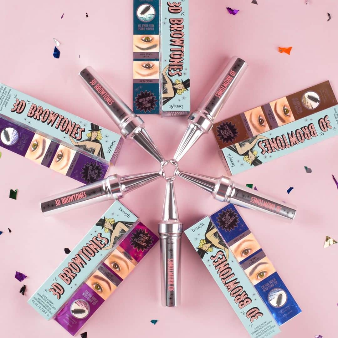 Benefit Cosmetics UKさんのインスタグラム写真 - (Benefit Cosmetics UKInstagram)「Comment the emojis of your FAVOURITE colours! 💜💙💗 We're taking our brows to the next level with #3DBROWtones instant eyebrow colour highlights #benefit #benefitbrows #beauty . . . 📷 Image Description: All 3D Browtones in a circle on a pink background surrounded by confetti」7月27日 21時16分 - benefitcosmeticsuk