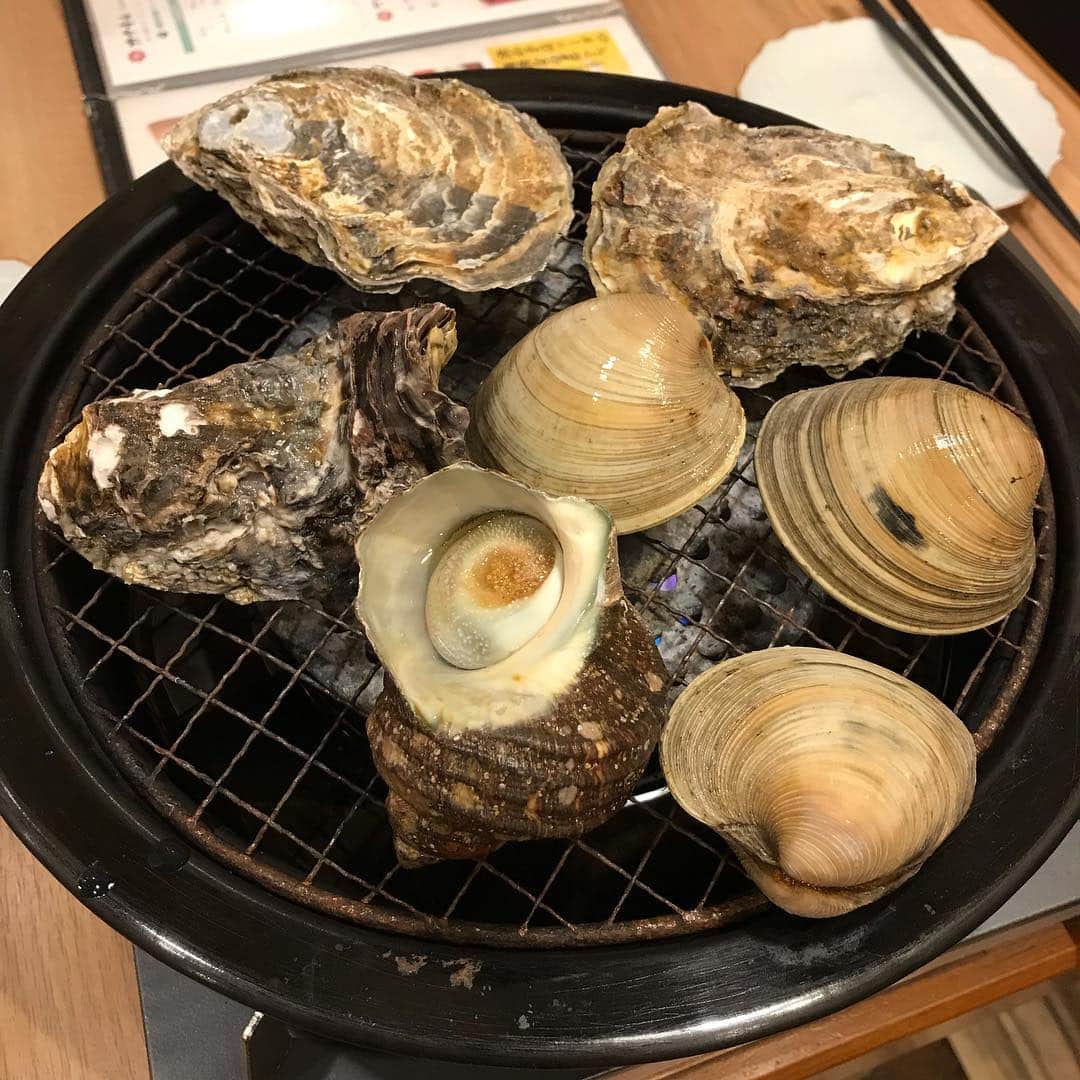 鶏魚 谷町のインスタグラム：「鶏魚です！しーちゃんです🎶 鶏魚名物の新鮮な貝の浜焼きはいかがですか♡ #名物 #浜焼き #鶏魚 #大阪 #谷町四丁目 #駅近 #セルフ飲み放題 #地域最安値 #コース #座敷 #個室 #貝盛り放題 #ガンガン焼き #あさり #はまぐり #ホンビノス貝 #牡蠣 #さざえ #飲み会 #女将」