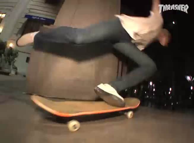 スラッシャーのインスタグラム：「👻 @pat_burke_ from ‘Nightmare Van’  by @bustcrew Playing now at ThrasherMagazine.com 💻」