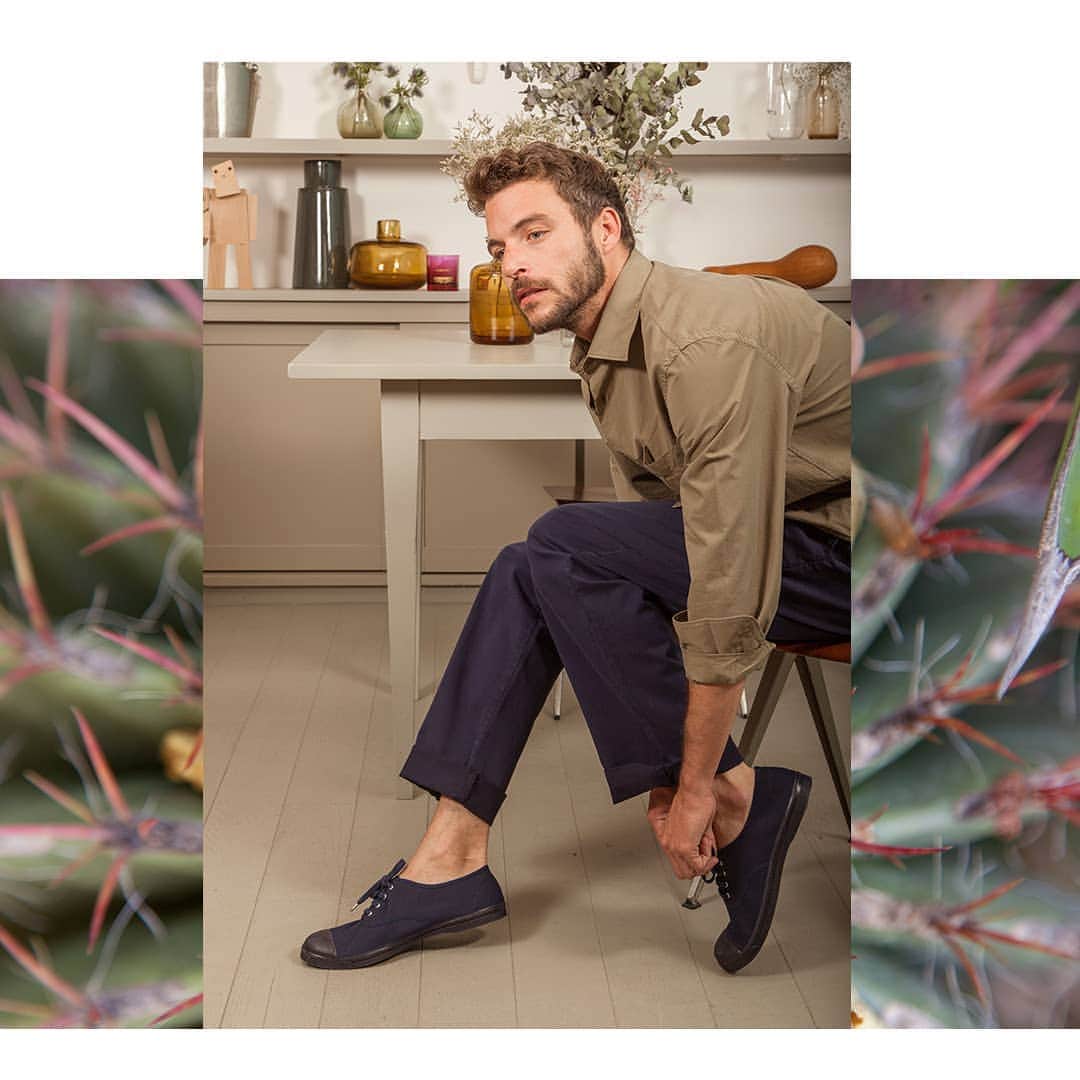 ベンシモンのインスタグラム：「Voyage voyage 🍃 Cet été Bensimon a imaginé le vestiaire masculin idéal, composé de pièces iconiques aux allures army et d'essentiels aux couleurs intemporelles. Découvrez les must have du dressing masculin en solde jusqu'à -50% en ligne et dans nos boutiques! 🇬🇧 Travel travel 🍃 Bensimon has created the ideal men's wardrobe, composed of iconic pieces with an army look and essential items in timeless colours, our pieces are a must have for men's dressings! Discover the must have of men's dressings on sale up to -50% online and in our stores! #Bensimon #homme #summer」