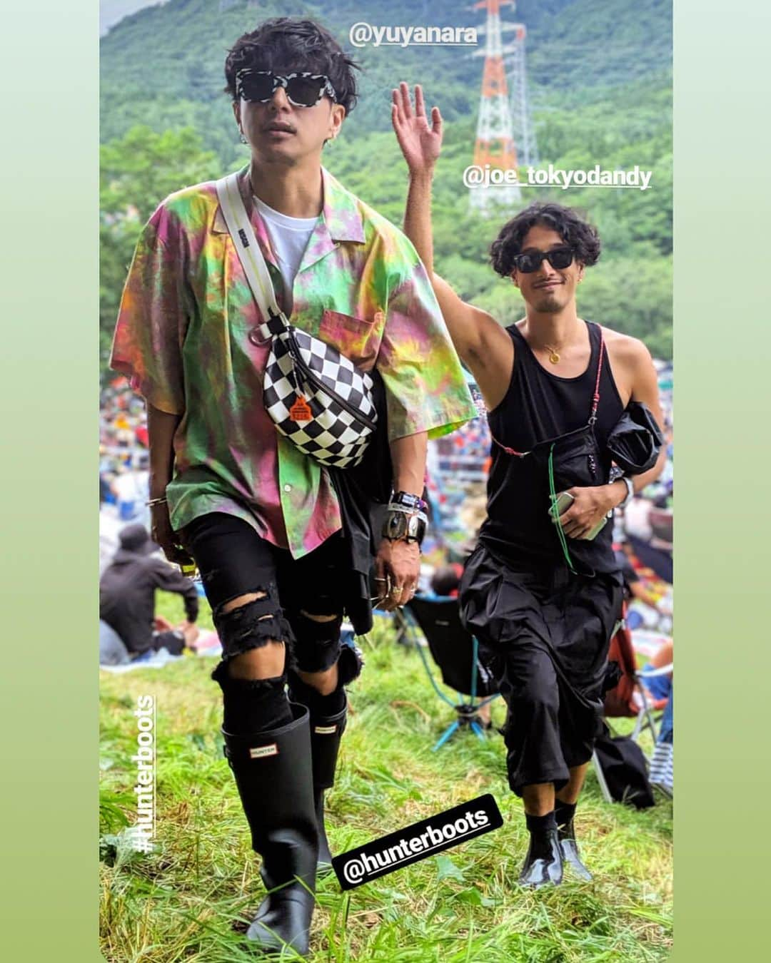 奈良裕也さんのインスタグラム写真 - (奈良裕也Instagram)「FUJI ROCK FESTIVAL 2019 🏔🎶🎸 🌈TEAM ハンター ☔️👢 @hunterboots #HunterOriginal」7月27日 20時02分 - yuyanara