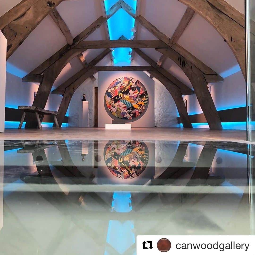 松山智一のインスタグラム：「#Repost @ canwoodgallery ・・・ Alongside Nicole Farhi and friends we also have the Canwood collection on display including Carl Andre, Tracey Emin, Tomokazu Matsuyama, and Barbara Hepworth. Canwood Gallery is charity bringing world class art to the rural community for free with a limited marketing budget please support us by sharing this post www.canwoodgallery/about #traceyemin #fownhope #carlandre #tomokazumatsuyama #barbarahepworth #herefordshire #art #art #pleasehelp #charity #weneedyourhelp #nicolefarhisculpture #artexhibition #freedayout」