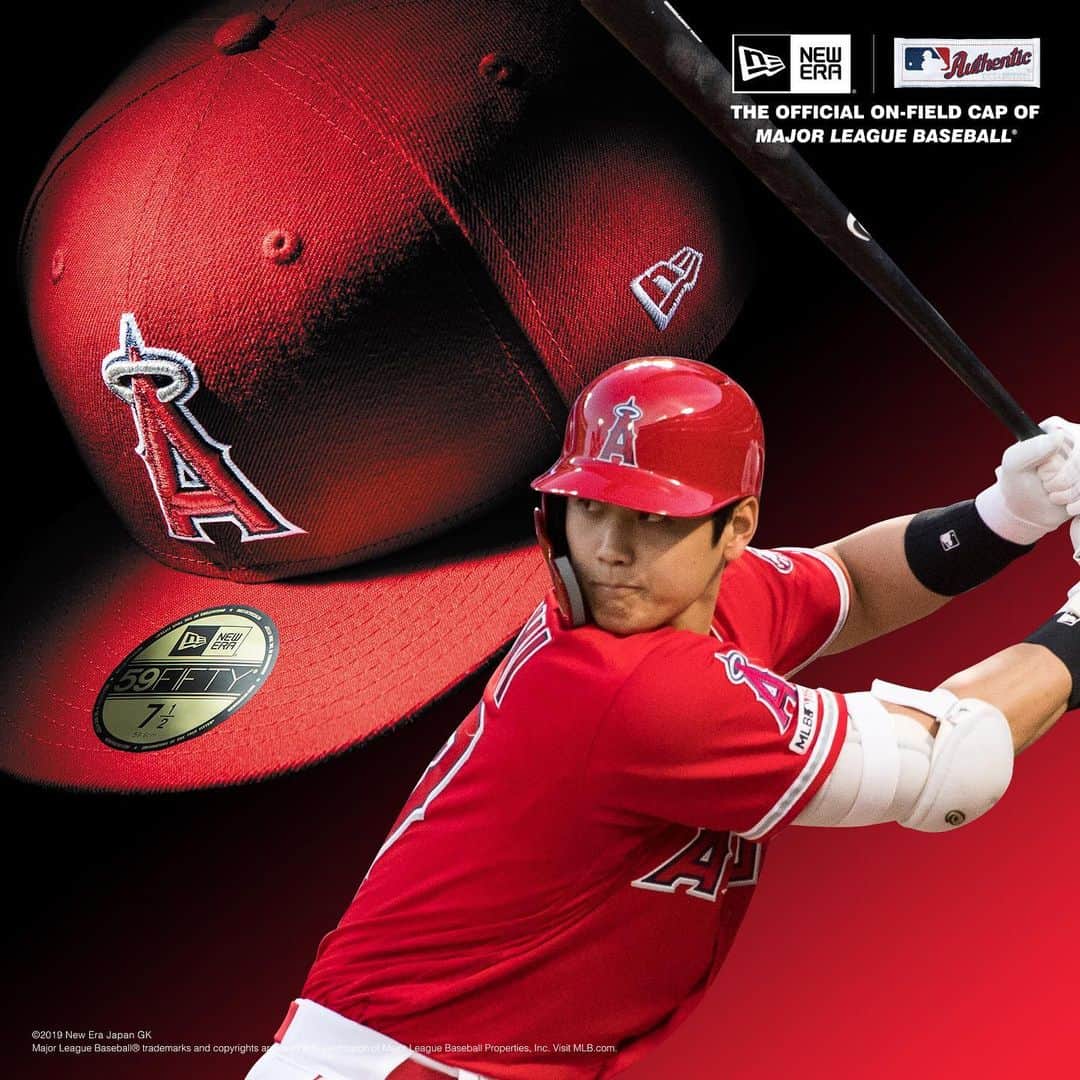 のインスタグラム：「ニューエラはMLB全球団の公式選手用キャップサプライヤーであり、すべての選手が、フィールドで59FIFTY®を着用しています。 #NewEra #ニューエラ #NewEraJapan #Cap #MLB #59FIFTY #大谷翔平」