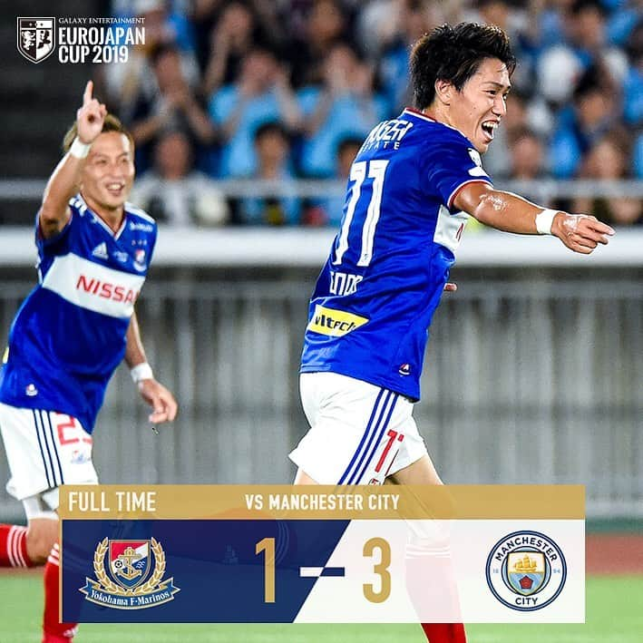 横浜F・マリノスさんのインスタグラム写真 - (横浜F・マリノスInstagram)「.﻿ ［Full Time］﻿ EUROJAPAN CUP2019﻿ 横浜F・マリノス 1-3 マンチェスター・シティFC﻿ ﻿ ⚽️GOAL⚽️﻿ 23'#遠藤渓太﻿ ﻿ #fmarinos #mancity」7月27日 22時42分 - yokohamaf.marinos