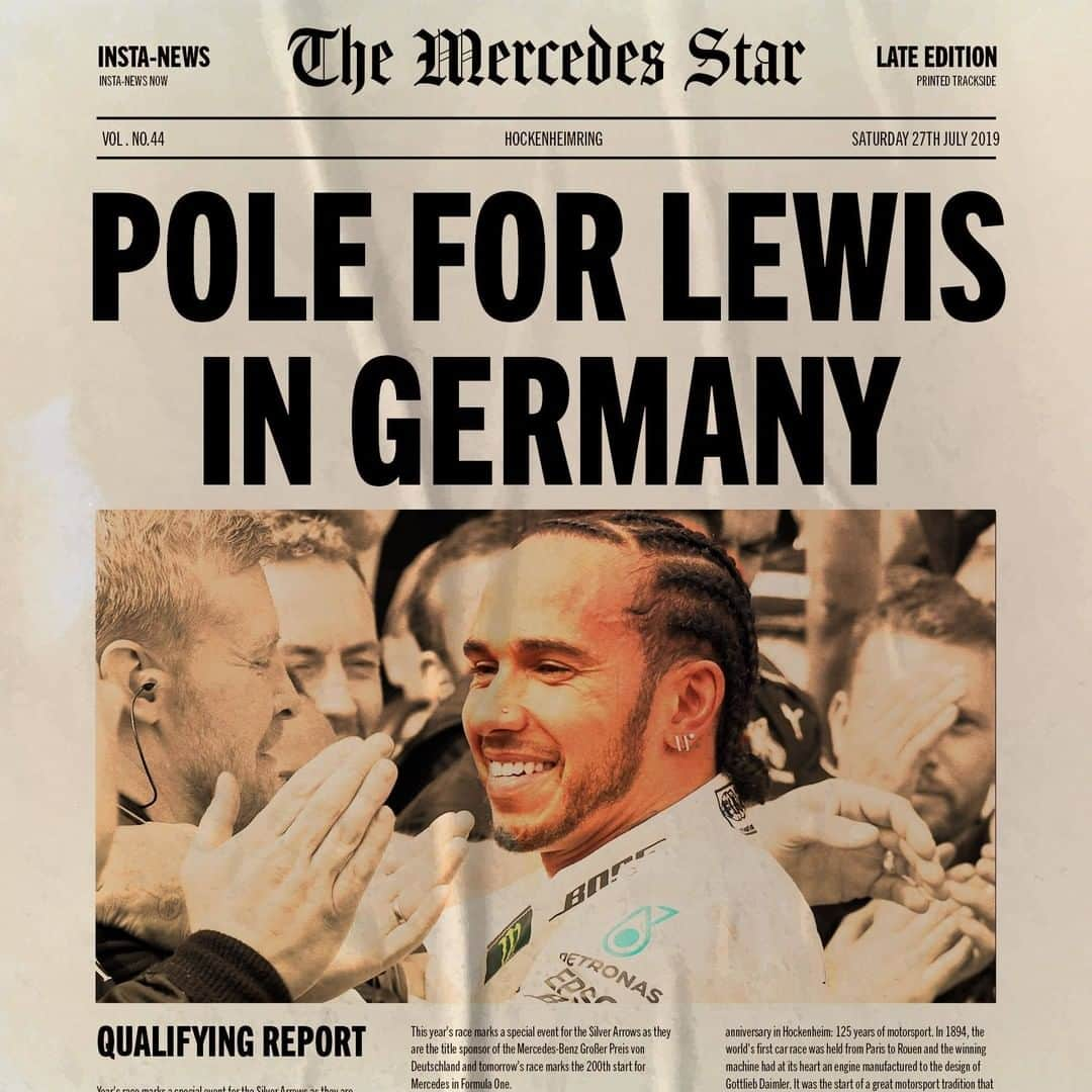 メルセデス・ベンツさんのインスタグラム写真 - (メルセデス・ベンツInstagram)「Get in there, @LewisHamilton! 👊 It’s pole for Lewis Hamilton on Mercedes-Benz home soil! ⭐️ @ValtteriBottas goes P3! #MercedesAMGF1 #MercedesBenz #AMG #F1 #PETRONASmotorsports #LH44 #Motorsport125 📸 via @Mercedesamgf1」7月27日 23時30分 - mercedesbenz