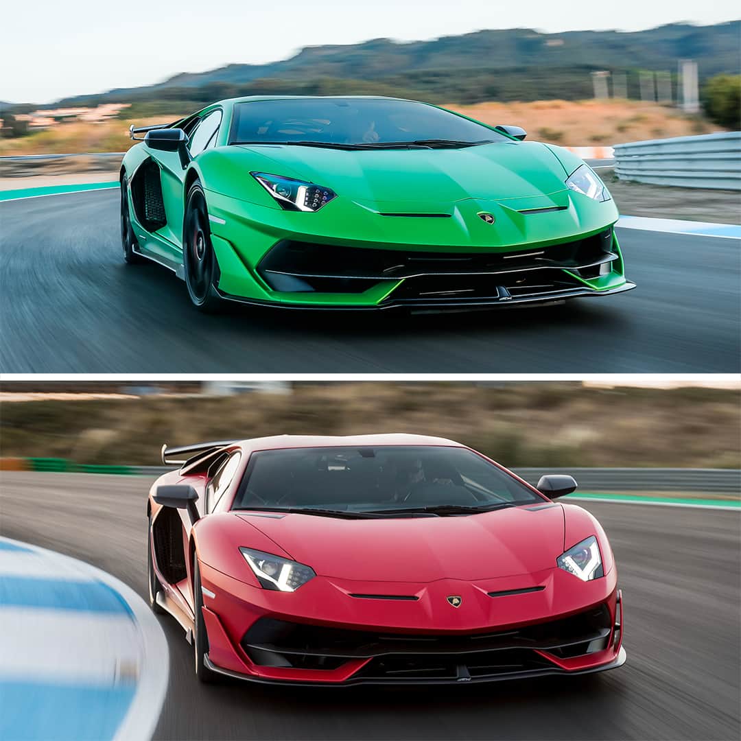 ランボルギーニのインスタグラム：「Colors are decisions. Which one would you choose for our Lamborghini Aventador SVJ?  #Lamborghini #AventadorSVJ #ColorItUnique」