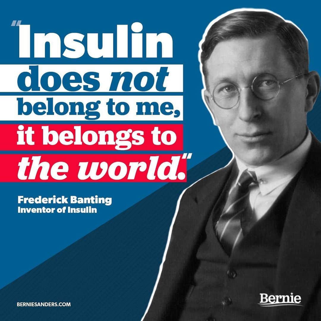 バーニー・サンダースさんのインスタグラム写真 - (バーニー・サンダースInstagram)「The inventors of insulin sold the patent for just $1 so it would be available to all.  97 years later, Americans are dying because drugmakers in the United States like Eli Lilly charge $300 for a vial of insulin. Tomorrow I will be joining diabetics to go across the border to Canada and buy insulin for one-tenth the price.」7月28日 3時49分 - berniesanders