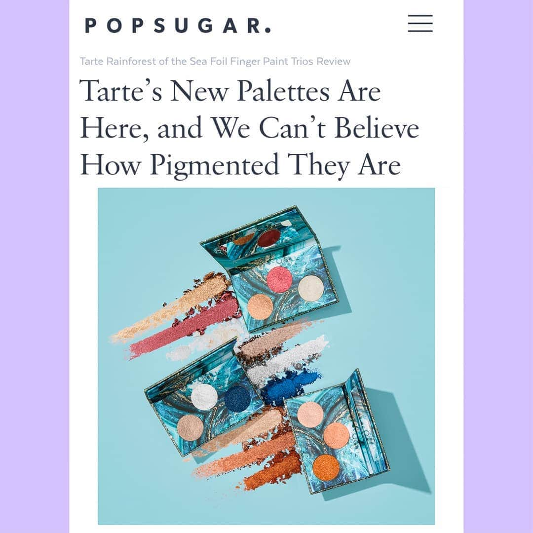 Tarte Cosmeticsさんのインスタグラム写真 - (Tarte CosmeticsInstagram)「SHOUTOUT to @popsugarbeauty showing the 💜 for our new SEA foil finger paint trios! ✨ "The best part of these colors is how easy they are to apply. Just swirl your fingertips across any of the buttery shadows, and sweep the shade across your lid. Just be warned — one layer will give you full opacity." #crueltyfree #rethinknatural #tartesea #marinepowered #seathechange」7月28日 4時10分 - tartecosmetics