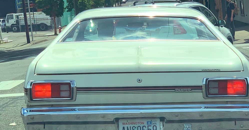 ミーシャ・コリンズさんのインスタグラム写真 - (ミーシャ・コリンズInstagram)「Driving behind a Plymouth Duster. Obviously we’ll-named and arguably the most callipygian car ever made.」7月28日 4時50分 - misha