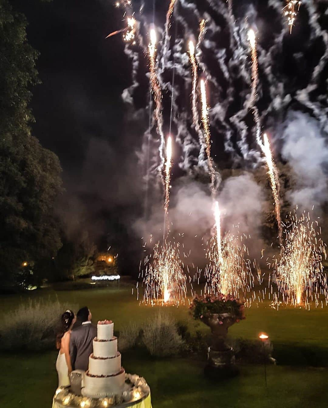 アンナ・カッペリーニのインスタグラム：「Oh Happy Days... ❤️❤️ @eviebentley @luca.lanotte_skater #wedding #love #fireworks #forever」