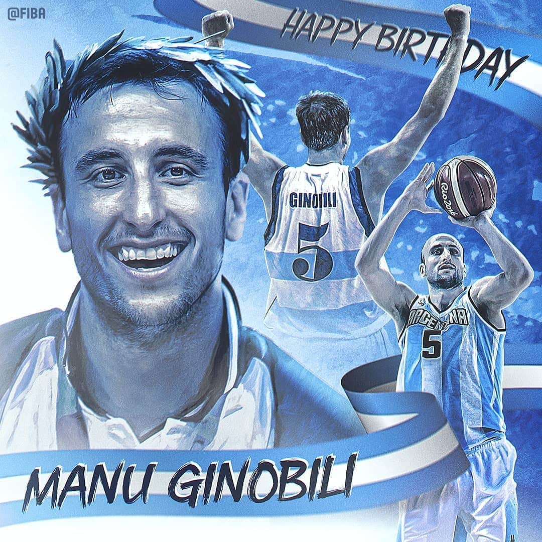 FIBAさんのインスタグラム写真 - (FIBAInstagram)「🎉 Join us in wishing @ManuGinobili 🇦🇷 a #HappyBirthday! 🎂」7月29日 2時04分 - fiba