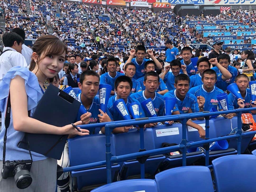 黒澤詩音のインスタグラム：「*﻿ ﻿ #全国高等学校野球選手権神奈川大会 ⚾️﻿ ﻿ ﻿ 優勝は、#東海大相模 ﻿ ﻿ 準優勝、 #日大藤沢﻿ ﻿ 3位 #桐光学園 #県立相模原﻿ ﻿ ﻿ ﻿ おめでとうございます😊﻿ ﻿ 番組も、今日がこの夏ラスト❗️﻿ 22:30〜 生放送です！﻿ ﻿ ﻿ #高校野球 #甲子園 #野球 #横浜スタジアム #神奈川」