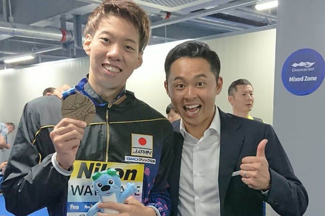 渡辺一平さんのインスタグラム写真 - (渡辺一平Instagram)「・ ・ 世界水泳200m平泳ぎ、銅メダルでした。🥉 目標の金メダルも世界記録も全てライバル達に持っていかれました。  しかし、僕が持ってる力は全て出しきれたと自信を持って言えます。たくさんの応援ありがとうございました。  東京五輪に向けて頑張ります。 応援よろしくお願いします！！ . #FINA #ldhsports」7月28日 19時03分 - ippei_watanabe