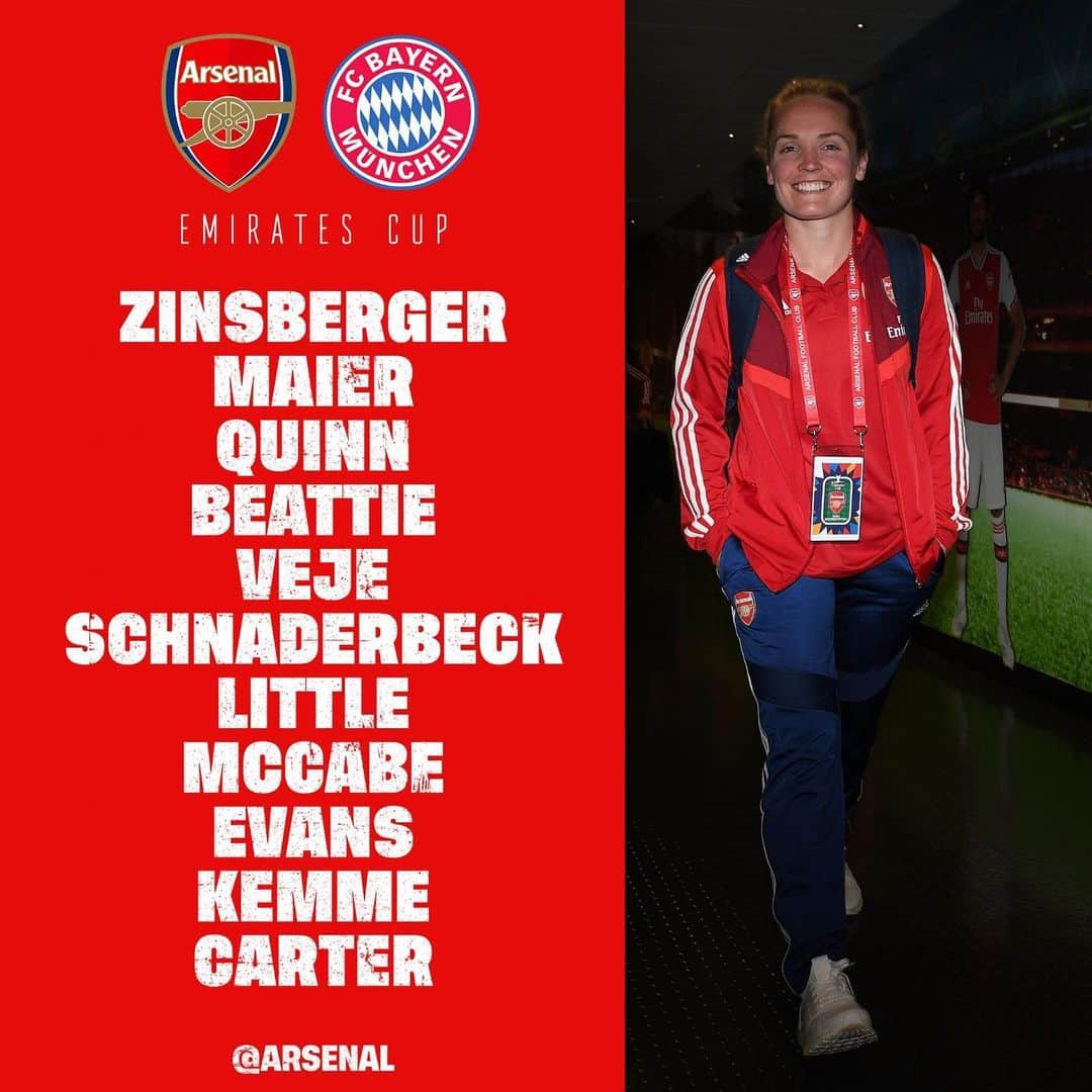 Arsenal Ladiesさんのインスタグラム写真 - (Arsenal LadiesInstagram)「🚨 TIME FOR TEAM NEWS 🚨  Here’s the starting XI for our #emiratescup clash this afternoon against @fcbfrauen 😍」7月28日 19時44分 - arsenalwfc