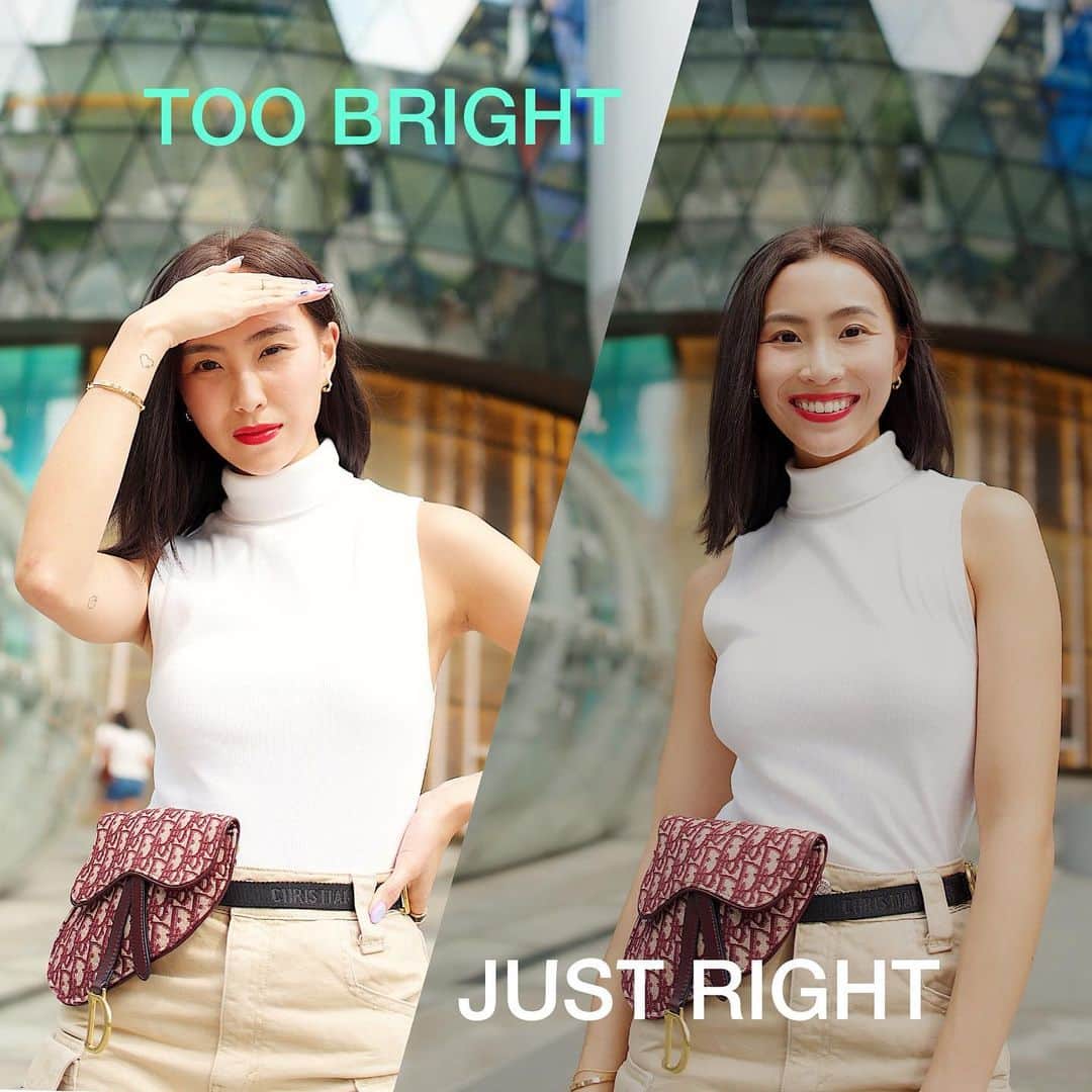 ソニアのインスタグラム：「Work aside, we really underestimate how harsh light can affect our day. It can be as simple as walking out for lunch or shopping, and I find my eye area getting tired from all the squinting from being outdoors. . I’ve been wearing ACUVUE OASYS contact lenses with Transitions for 2 months now and trust me when I say this - I’m less lethargic and grouchy despite being exposed to harsh sunlight as these contact lenses help by seamlessly adapting to light! Less squinting means less wrinkles too 🤪 You should definitely give it a go!  Download the MyACUVUE app to try the contact lenses and you can enjoy $20 off your first purchase!  Thank you @meemeeeyecare for fitting me with these @acuvuesg contact lenses and allowing me to #SquintLessSeeMore!  #ad」