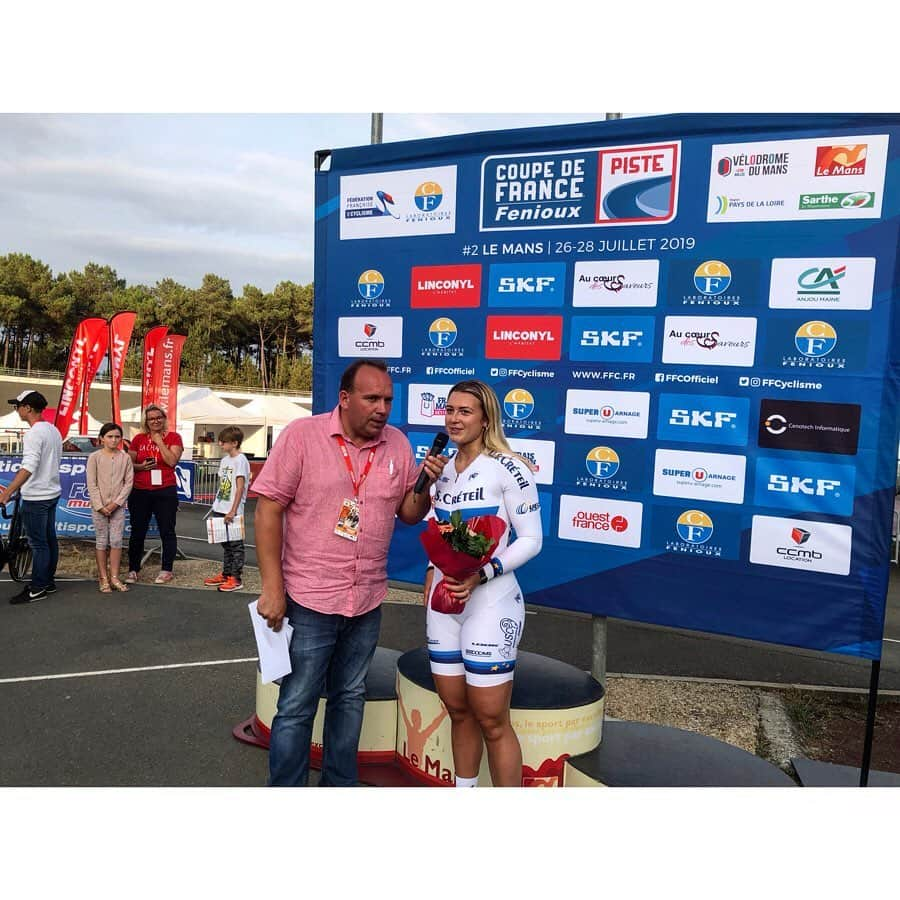 マチルド・グロさんのインスタグラム写真 - (マチルド・グロInstagram)「It was a really nice weekend in Le Mans 📍 🥇in Keirin & 🥇in sprint  Congrats to @taniacalvobarbero for your 🥈 and thank you to came here !😊 and also @charlenerx 😘 Bravo aussi à @marie_divine_ pour sa médaille de 🥉 en keirin ! Now, time for 2 weeks in @insep_officiel for trainings 💪🏻 before the NationalChampionship the 12 Nd - 14 th August in Paris !  #track #trackcycling #passion #focus #workhard #training  Always with @adidasparis @adidas  #teamadidas #point_p #fdj #corima #look #abiocom」7月28日 23時16分 - gros_mathilde