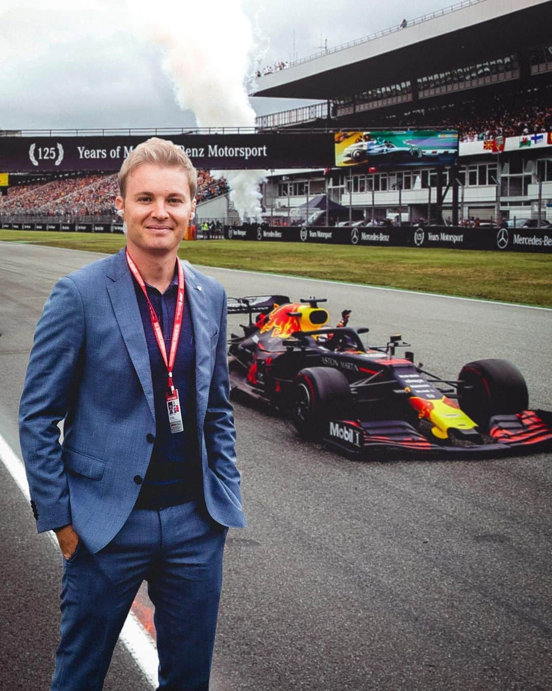 ニコ・ロズベルグさんのインスタグラム写真 - (ニコ・ロズベルグInstagram)「most exciting race I’ve seen in a while. @maxverstappen1 crossing the line for a deserved win. showing everyone he is the future of @f1. also...photoshop or not?? 🤪  #f1 #formula1 #formulaone #formel1 #maxverstappen #germangp」7月29日 20時20分 - nicorosberg