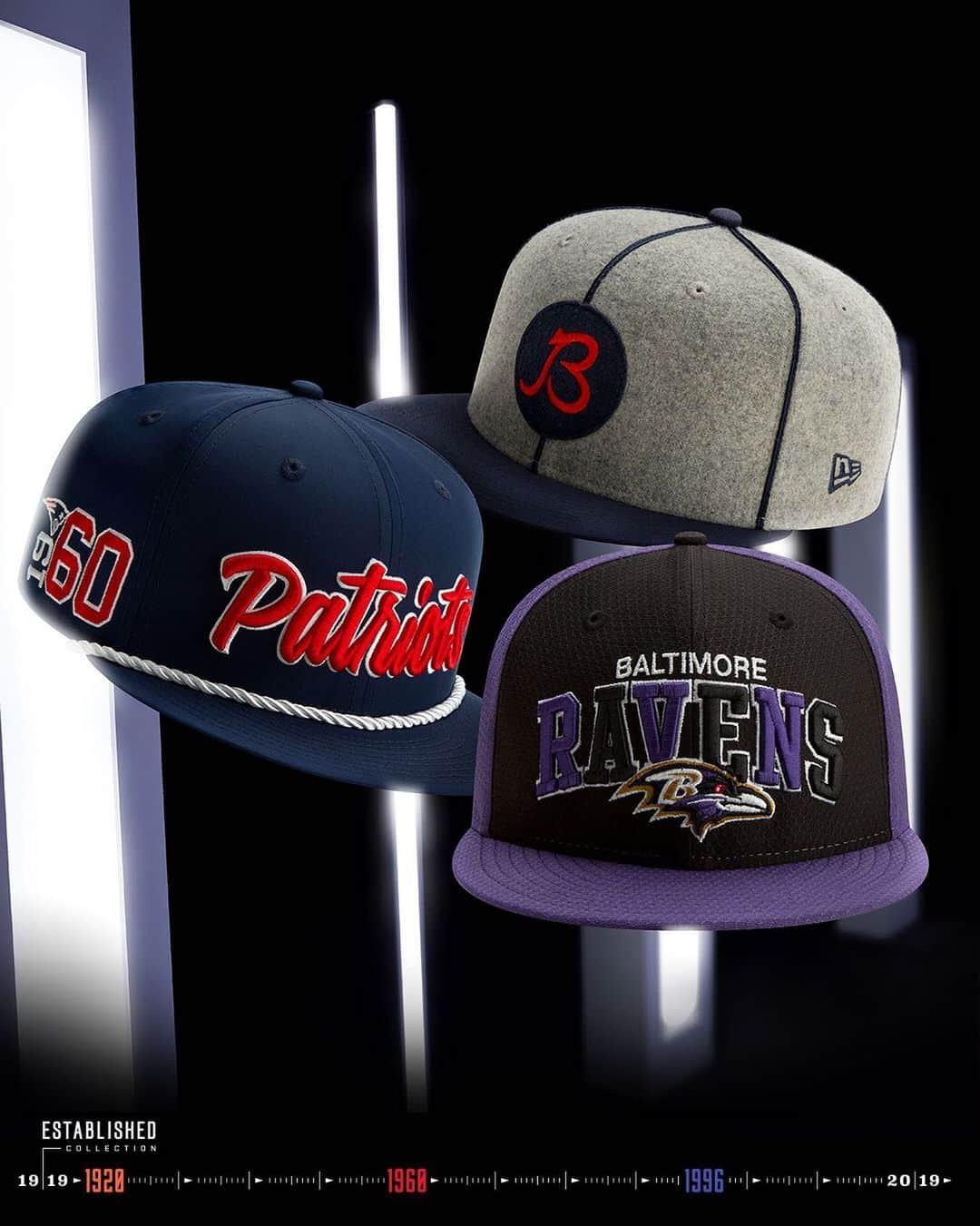 ニューエラ・キャップのインスタグラム：「The NFL Official Sideline caps are here! See designs for all 32 teams and shop The Established Collection now at neweracap.com」