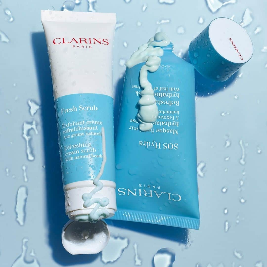 ClarinsUKさんのインスタグラム写真 - (ClarinsUKInstagram)「Our Fresh Scrub and SOS Hydra Mask instantly refreshes the skin. They're both formulated with organic leaf of life extract, which acts like a sponge to help skin remain hydrated. #ClarinsSkinCare #FaceScrub #Clarins #NaturalBeauty #HydrationChampion #Exfolia」7月29日 15時55分 - clarinsuk