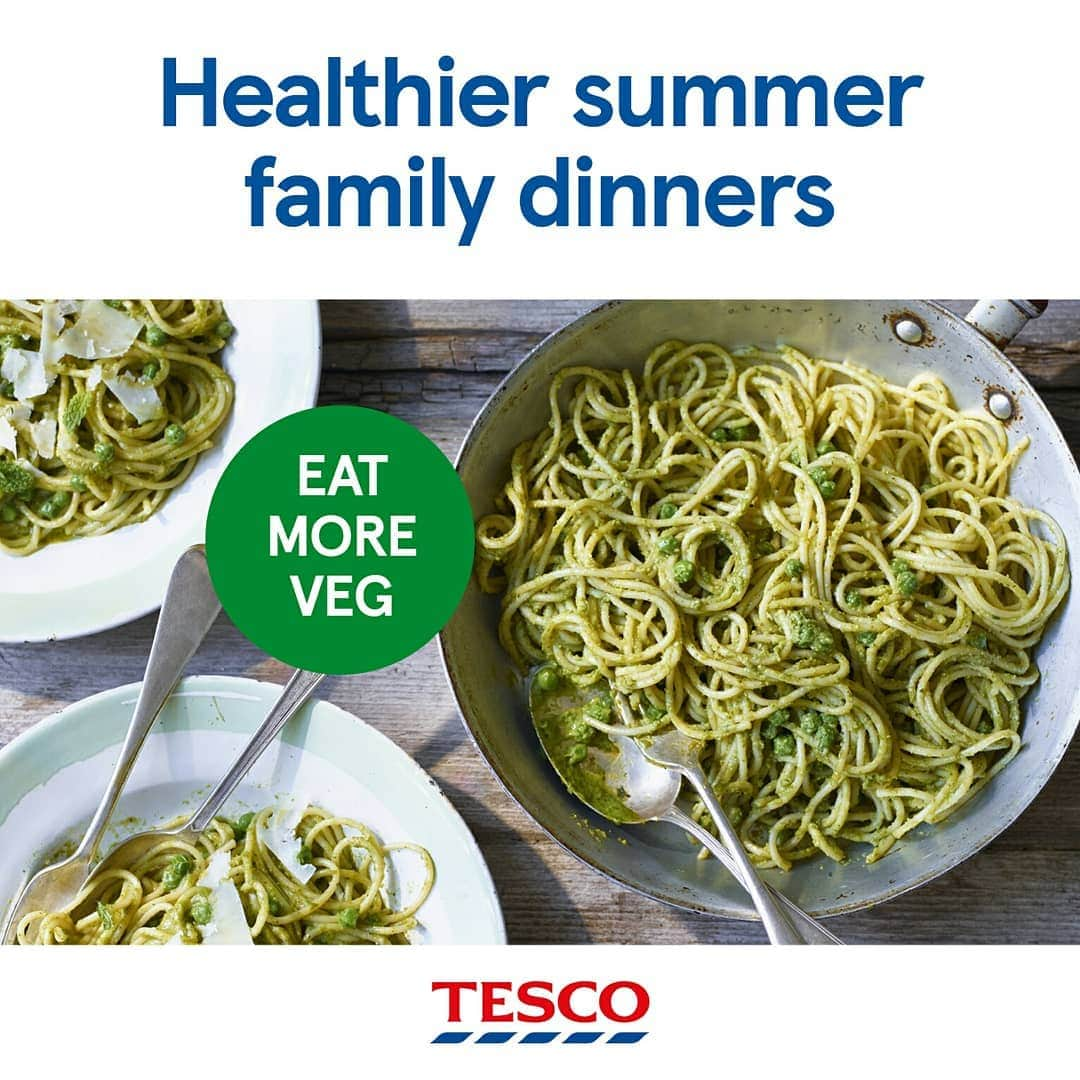 Tesco Food Officialさんのインスタグラム写真 - (Tesco Food OfficialInstagram)「The sun is shining and dinner is served. Check out these healthier family dinners, perfect for beautiful balmy evenings. Search on Tesco Real Food under ‘Healthy’ – link in bio.  FISH & COUSCOUS PARCELS – cod, veg and grains all baked together PIRI-PIRI PORK KEBABS WITH TOMATO RICE – dairy- and gluten-free PESTO CHICKEN MEATBALL BAKE – try half-fat mozzarella in pasta bakes PEA & MINT SPAGHETTI – use frozen peas to make a refreshing summery sauce」7月29日 21時05分 - tescofood