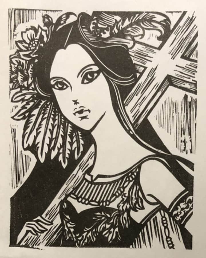 のインスタグラム：「版画彫った  _ #版画」