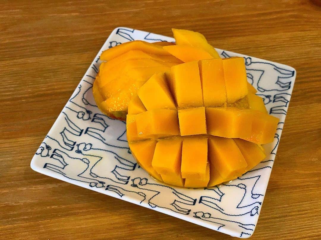平田薫さんのインスタグラム写真 - (平田薫Instagram)「お友達におすそ分けしてもらったマンゴー🥭 肉厚ブリブリで、ジューシーで幸せだったー！！！ #マンゴー#mango#🥭 #fruit#ブリブリの#果実」7月30日 0時33分 - hiratakaoru1215