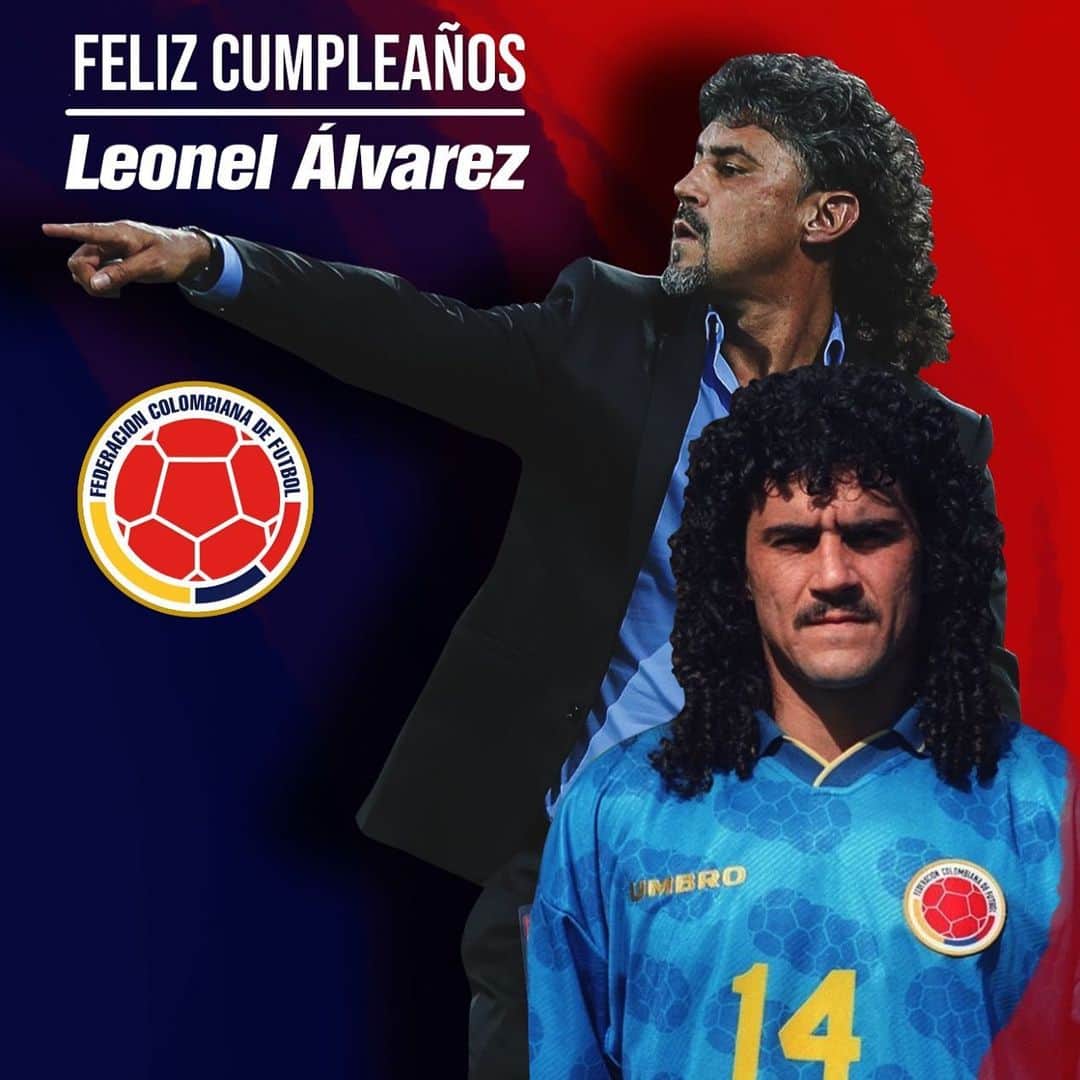 サッカー コロンビア代表チームのインスタグラム：「Feliz cumpleaños #⃣5⃣4⃣ para Leonel Álvarez, un histórico de nuestra Selección Colombia. Esperamos que tengas un buen día y sean muchos años más 🎂🎈」