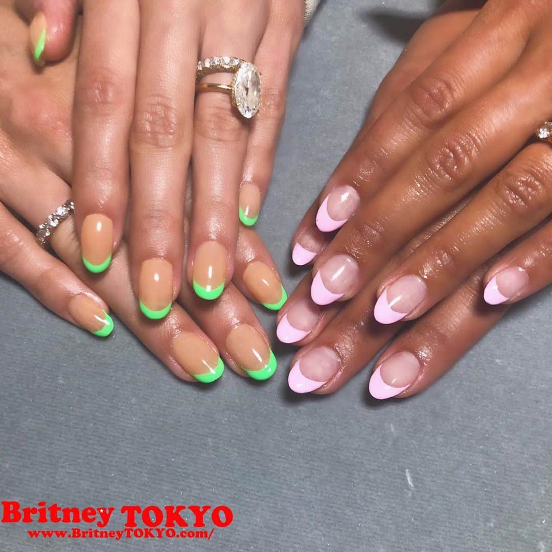 Britney TOKYOさんのインスタグラム写真 - (Britney TOKYOInstagram)「Color French💅🏻✨ @haileybieber @keliamoniz  #nailart #nails #frenchnails #britneytokyo #ネイル #ネイルアート」7月30日 1時52分 - britneytokyo