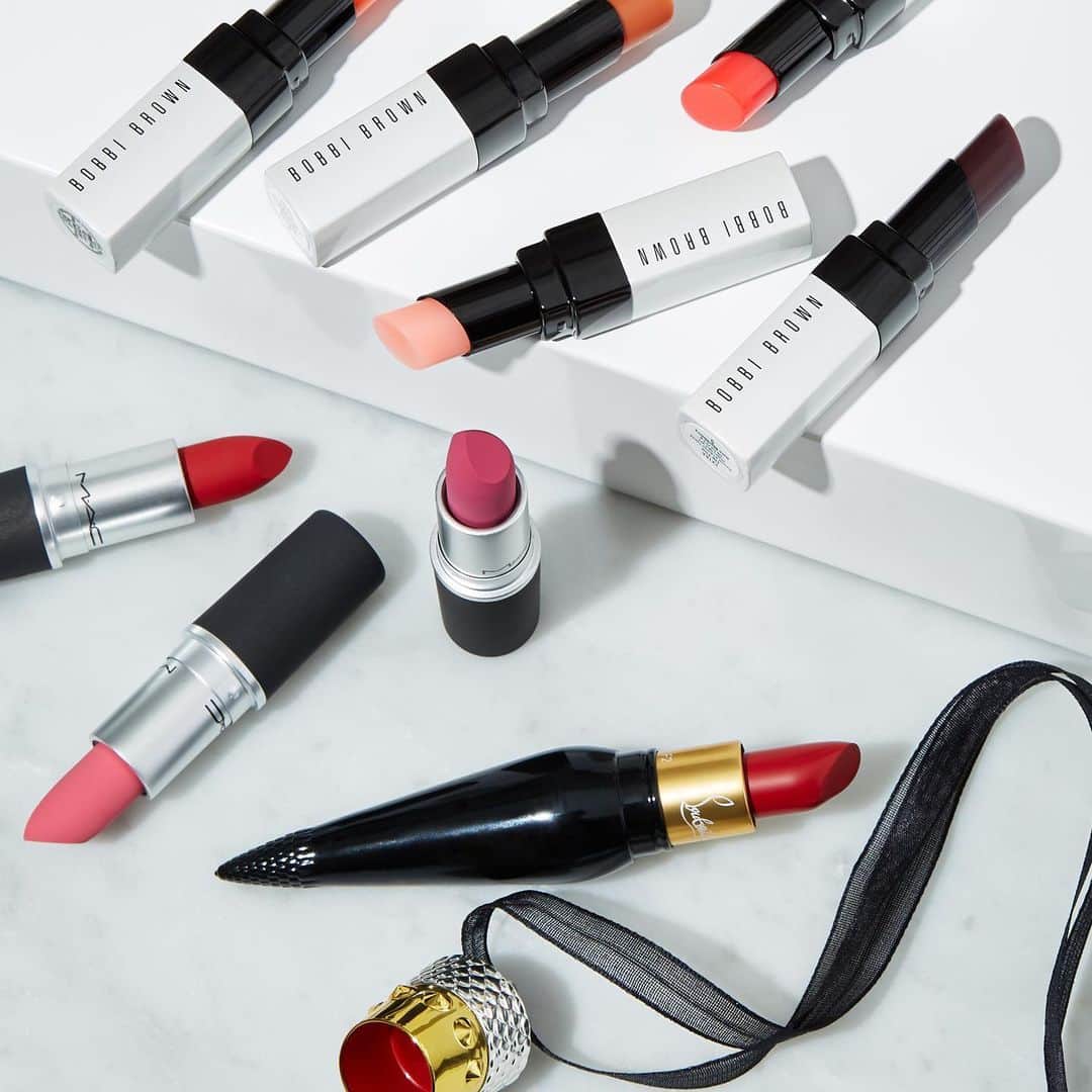 Saks Fifth Avenueのインスタグラム：「#NationalLipstickDay: Cheers to having the perfect pout. It’s love at first swipe with @bobbibrown, @louboutinbeauty, and @maccosmetics. #SaksBeauty #MondayMorningArmor」