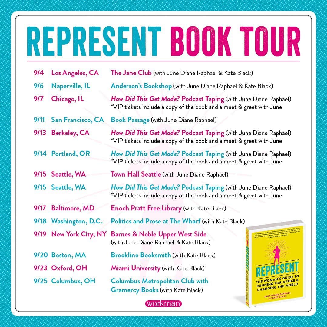 ジューン・ダイアン・ラファエルさんのインスタグラム写真 - (ジューン・ダイアン・ラファエルInstagram)「My book tour is happening. Please come for the book and stay for a personalized smile from me to you. Link to tickets and info in bio! #RepresentBook @kateblackdc」7月30日 3時59分 - junediane